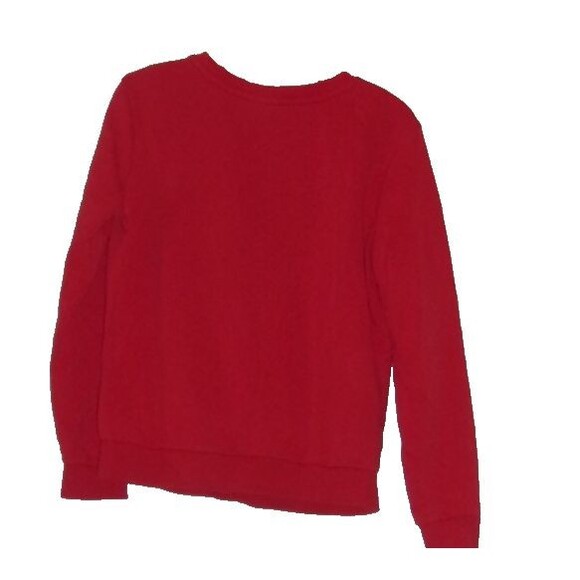 Adidas Red Sweatshirt Size Medium Logo Cotton Blend Women - Picture 2 of 5